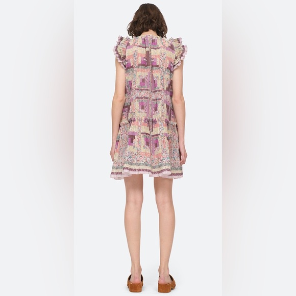 NWT Sea Naya Print Pleated Cotton Dress in Multi Size S - Picture 5 of 9